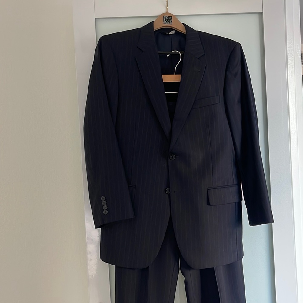 JOS A BANK signature pinstripe stripe business suit set blazer and trousers M